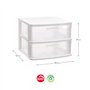Bloco 2 Gavetas Plástico Sena 38,5x40x34cm Branco