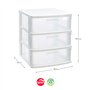 Bloco 3 Gavetas Plástico Sena 38,5x40x49,5cm Branco
