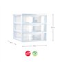 Bloco 3 Gavetas Plástico Easy 26x37x27,7cm Branco