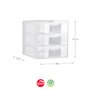 Bloco 3 Gavetas Plástico Easy 26x37x27,7cm Transparente