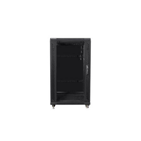 Armário rack Lanberg 22u 600x600 automontado 19 polegadas até 60kg preto