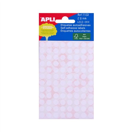 Etiquetas Redondas 08mm Branco Apli 1183 480un