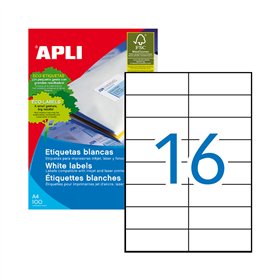 Etiquetas 105x037mm 100Fls Apli 1600un