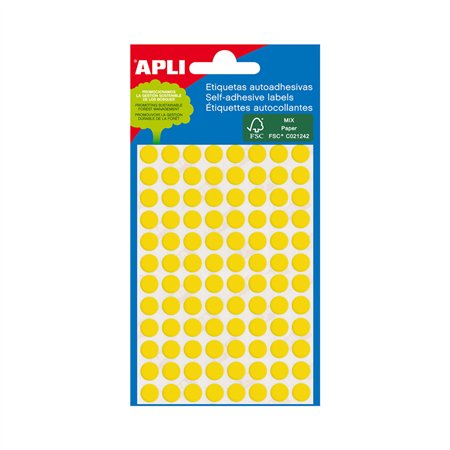 Etiquetas Redondas 08mm Amarelo Apli 288un