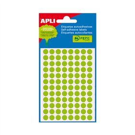 Etiquetas Redondas 08mm Verde Fluorescente Apli 2082 288un