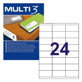 Etiquetas 070x035mm 100Fls A4 Multi3 2400un