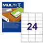 Etiquetas 070x035mm 100Fls A4 Multi3 2400un