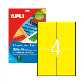 Etiquetas 105x148mm 20Fls A4 Amarelo Apli 80un
