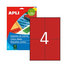 Etiquetas 105x148mm 20Fls A4 Vermelho 80un