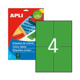 Etiquetas 105x148mm 20Fls A4 Verde Apli 80un