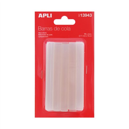 Recarga Bastões Cola Quente Apli Ø 11mm Comp 10cm 10un