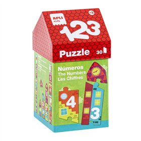 Jogo Puzzle Apli Casinha 1, 2, 3 Números 30 Peças