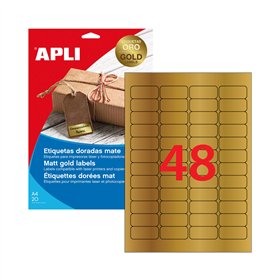 Etiquetas 045,7x021,2mm 20Fls A4 Dourado Apli 960un