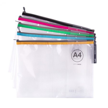 Bolsa 355x255mm A4 Fecho Correr Plástico APLI Sortido