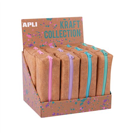 Estojo Kraft Apli com Fecho Sortido Expositor 12un