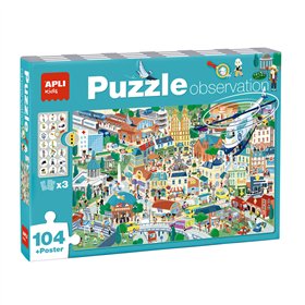 Jogo Educativo Puzzle Apli Observação da Cidade 104 Peças