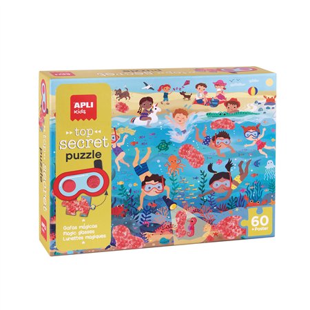 Jogo Educativo Puzzle Apli Praia Secreta 60 Peças