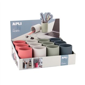 Porta Lápis Silicone Redondo Up North Apli Expositor 12un