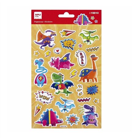 Autocolante Dinossauros Super-Heróis 1 Folha