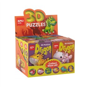 Jogo Puzzle Apli Kids 3D Dragões Expositor 6un