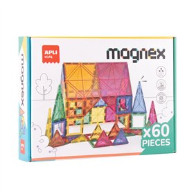 Jogo Blocos Magnéticos Magnex Apli 60 peças