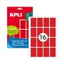 Etiquetas 025x040mm 8Fls A5 Vermelho Apli 125un