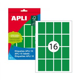 Etiquetas 025x040mm 8Fls A5 Verde Apli 128un