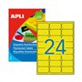 Etiquetas 064x033,9mm 20Fls Amarelo Fluorescente Apli 480un