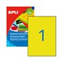 Etiquetas 210x297mm 20Fls A4 Amarelo Fluorescente Apli 20un