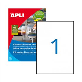 Etiquetas Removíveis 210x297mm 100Fls A4 Apli 100un