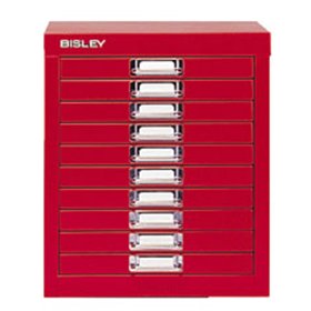 Móvel Metal com Fecho 673x279x429mm com 10 Gavetas Vermelho