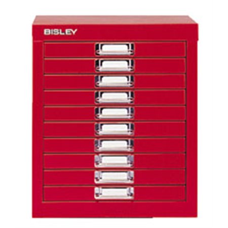 Móvel Metal com Fecho 673x279x429mm com 10 Gavetas Vermelho