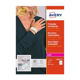 Pulseiras IDENTIFICAÇÃO Avery L4000-5 5x10 Branco50un