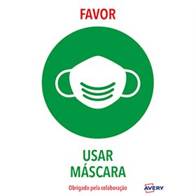 Sinalética Usar Máscara Adesivo A4 2un