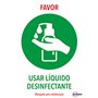 Sinalética Usar Liquido Desinfetante Adesivo A4 2un
