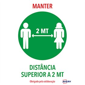 Sinalética Manter Distância Adesivo A4  2un