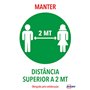 Sinalética Manter Distância Adesivo A4  2un