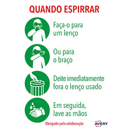 Sinalética Quando Espirrar Adesivo A4 2un