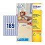 Etiquetas Removíveis 025,4x010mm Avery 25 Folhas 4725un