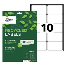 Etiquetas Recicladas 99,1x57mm Avery 15 Folhas 150un