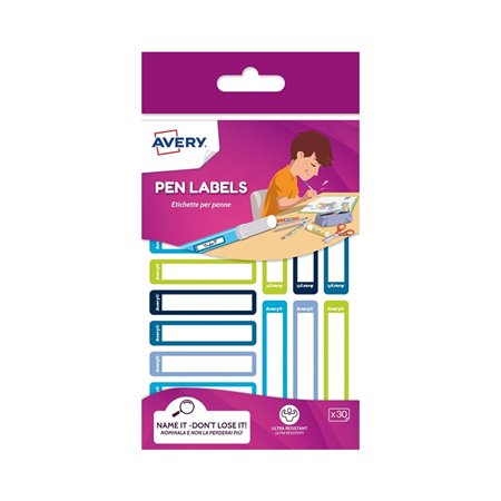 Etiquetas para CANETAS 50x10mm Avery 2 Folhas 30un