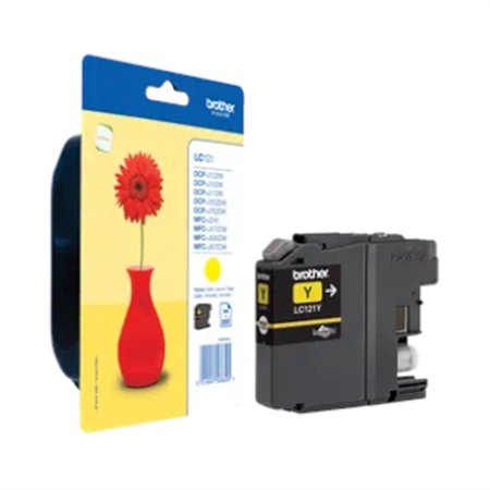 Tinteiro Brother LC121Y Amarelo 3,9ml 300 Pág.