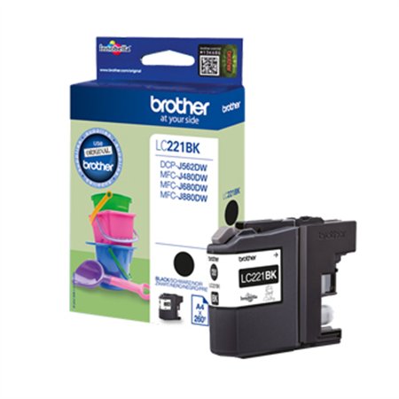 Tinteiro Brother LC221BK Preto 7,1ml 260 Pág.
