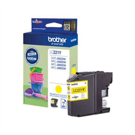 Tinteiro Brother LC221Y Amarelo 3,9ml 260 Pág.