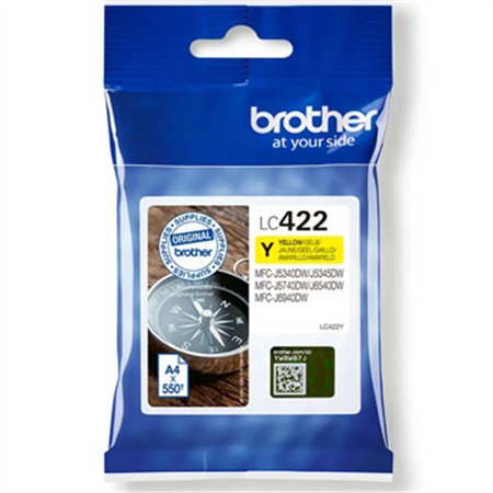 Tinteiro Brother LC422Y Amarelo 550 Pág.