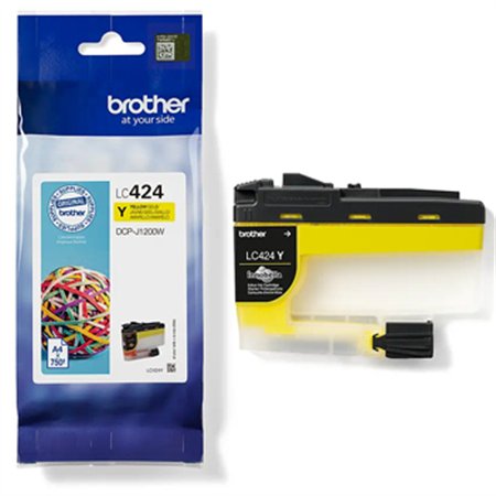 Tinteiro Brother LC424Y Amarelo 750 Pág.