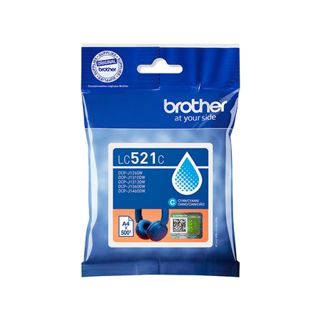 Tinteiro Brother LC521C Azul 500 Pág.