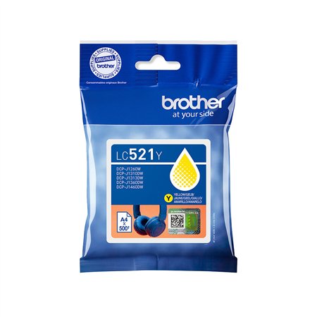 Tinteiro Brother LC521Y Amarelo 500 Pág.