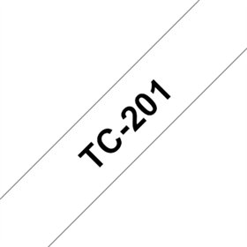 Fita Laminada 12mmx7,7mts Branco/Preto