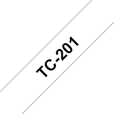 Fita Laminada 12mmx7,7mts Branco/Preto